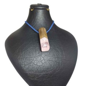 Hout-en-hars ketting handgemaakt artistiek gedurfd model Snow
