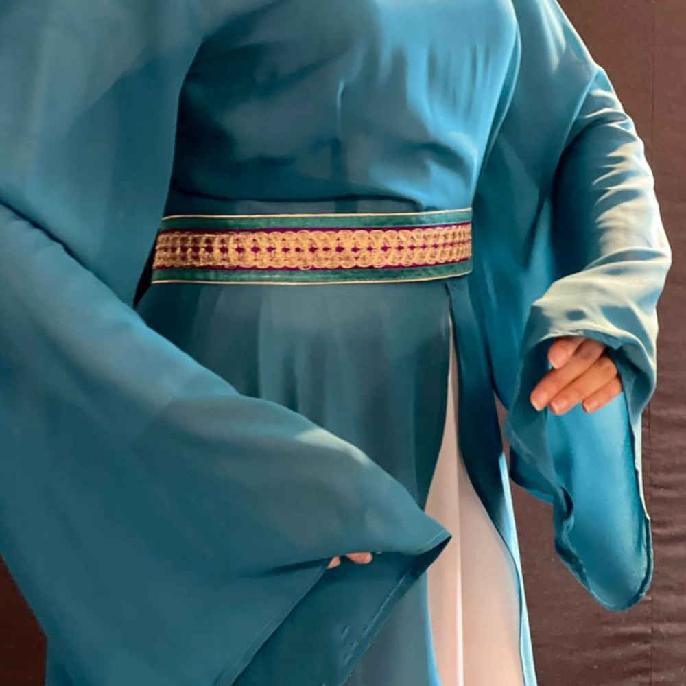 Sama Dansjurk Set voor Vrouwen – Blauw Vloeiend