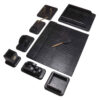 Zwarte Leren Bureau Set – 10-delige Collectie