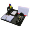Leren Bureau Organizer Set – Zwart