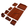 Bruine Leren Bureau Set – 10-delige Collectie