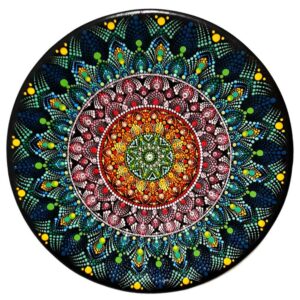 Decoratief aardewerken bord handgeschilderd dot-art Baran