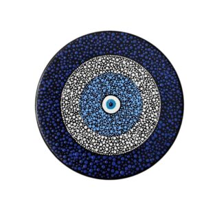 Decoratief aardewerken bord handgeschilderd dot-art Cheshm Nazar