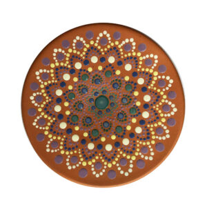 Decoratief aardewerken bord handgeschilderd dot-art Donya