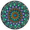 Decoratief aardewerken bord handgeschilderd dot-art Geometrisch