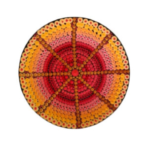 Decoratief aardewerken bord handgeschilderd dot-art Hasti