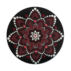 Decoratief aardewerken bord handgeschilderd dot-art Sorkh