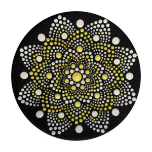 Decoratief aardewerken bord handgeschilderd dot-art Ster