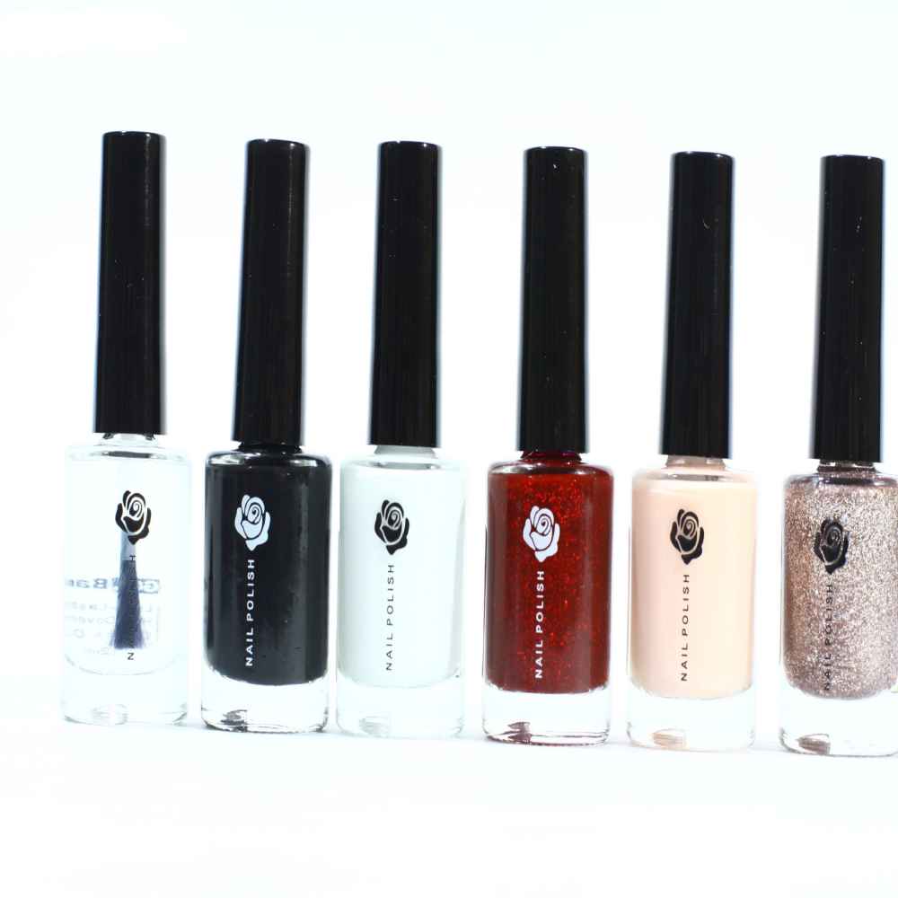 Halal nagellak – glans & glitter – Chique kleuren (6 stuks)