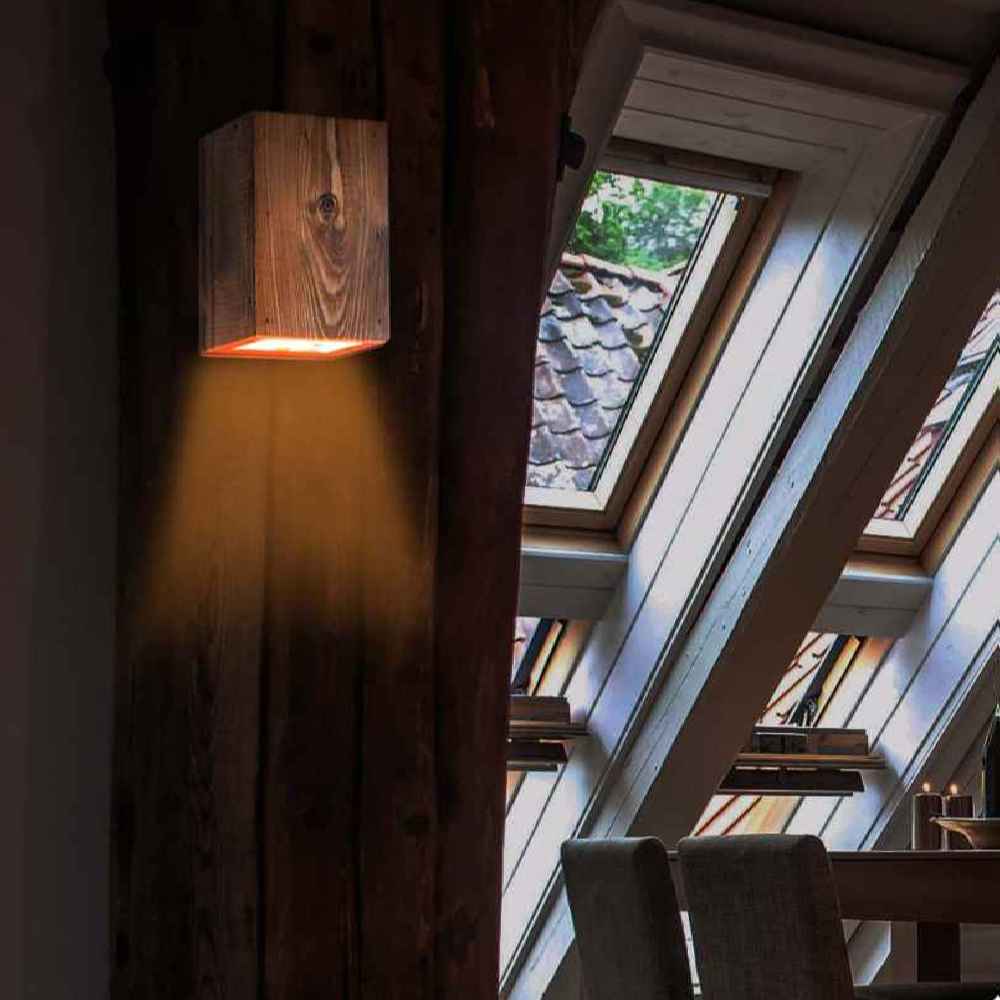 Houten wandlamp in moderne minimalistische stijl – Gezellige esthetiek G8