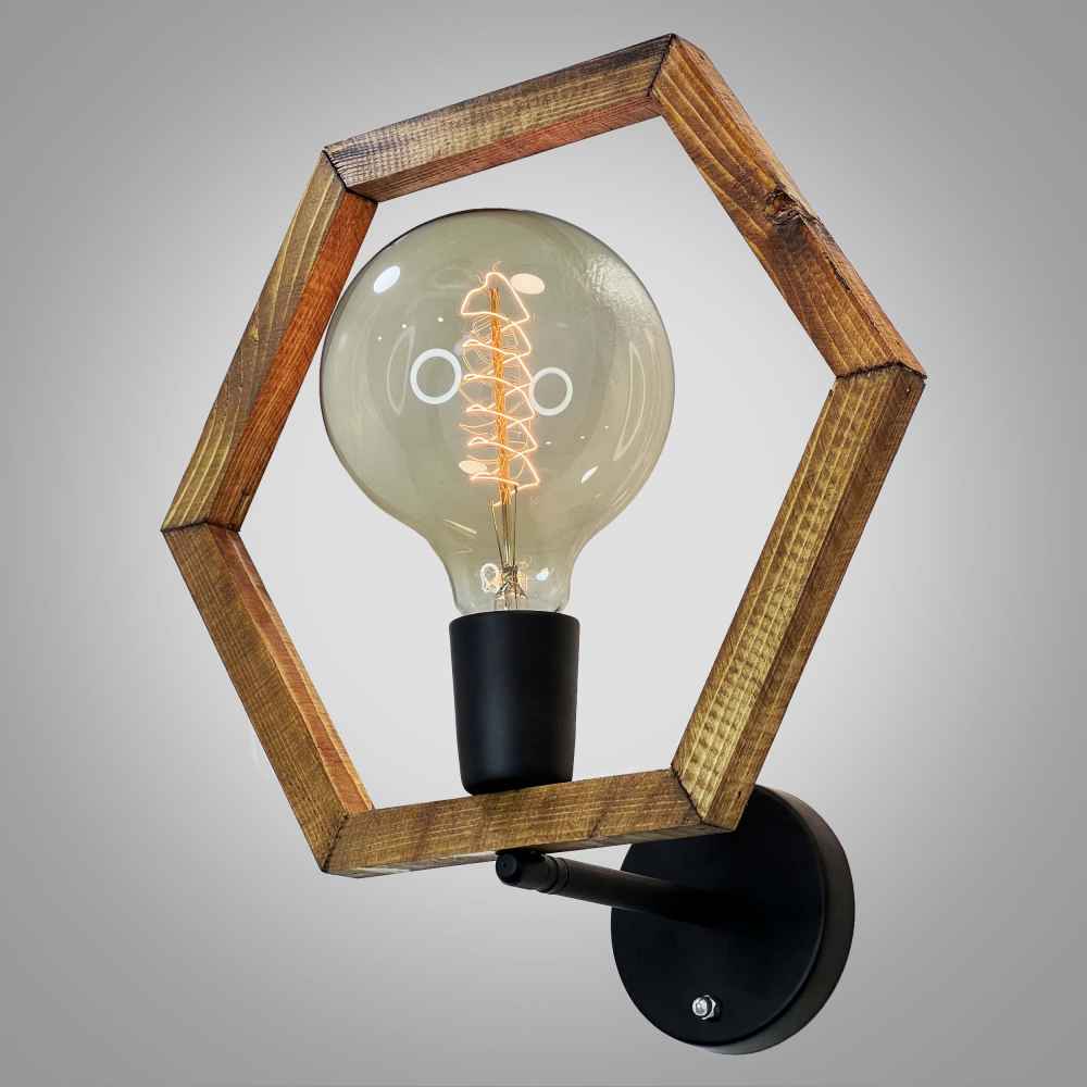 Houten wandlamp in moderne minimalistische stijl – Gezellige esthetiek G3
