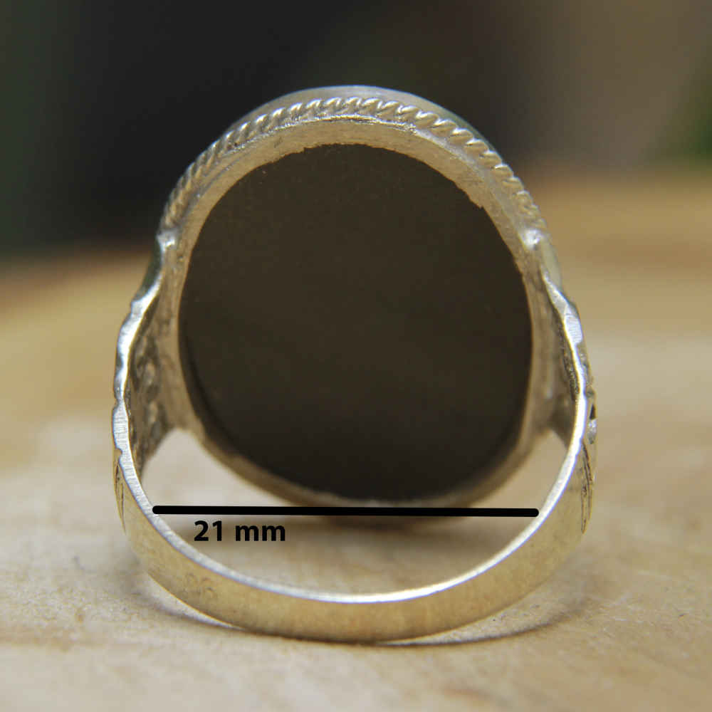 Islamitische Hematiet Zilveren Ring – Hadid Edelsteen voor Mannen Asil
