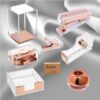 Luxe 8-delige bureau organizer set – Brons acryl