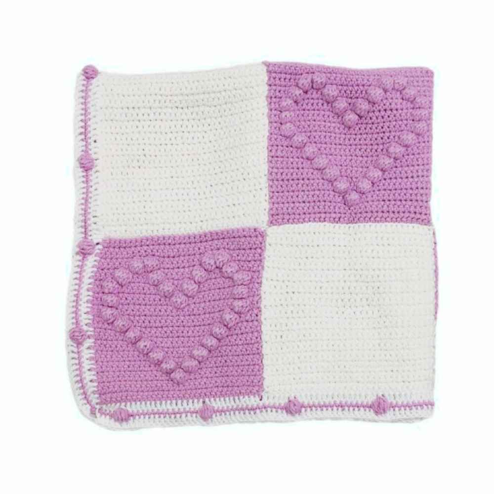 Handgeweven Boho Macramé Vloerkleed – Hart Patroon