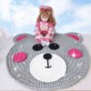 Handgeweven Boho Macramé Vloerkleed – Teddybeer Patroon
