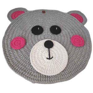 Handgeweven Boho Macramé Vloerkleed – Teddybeer Patroon