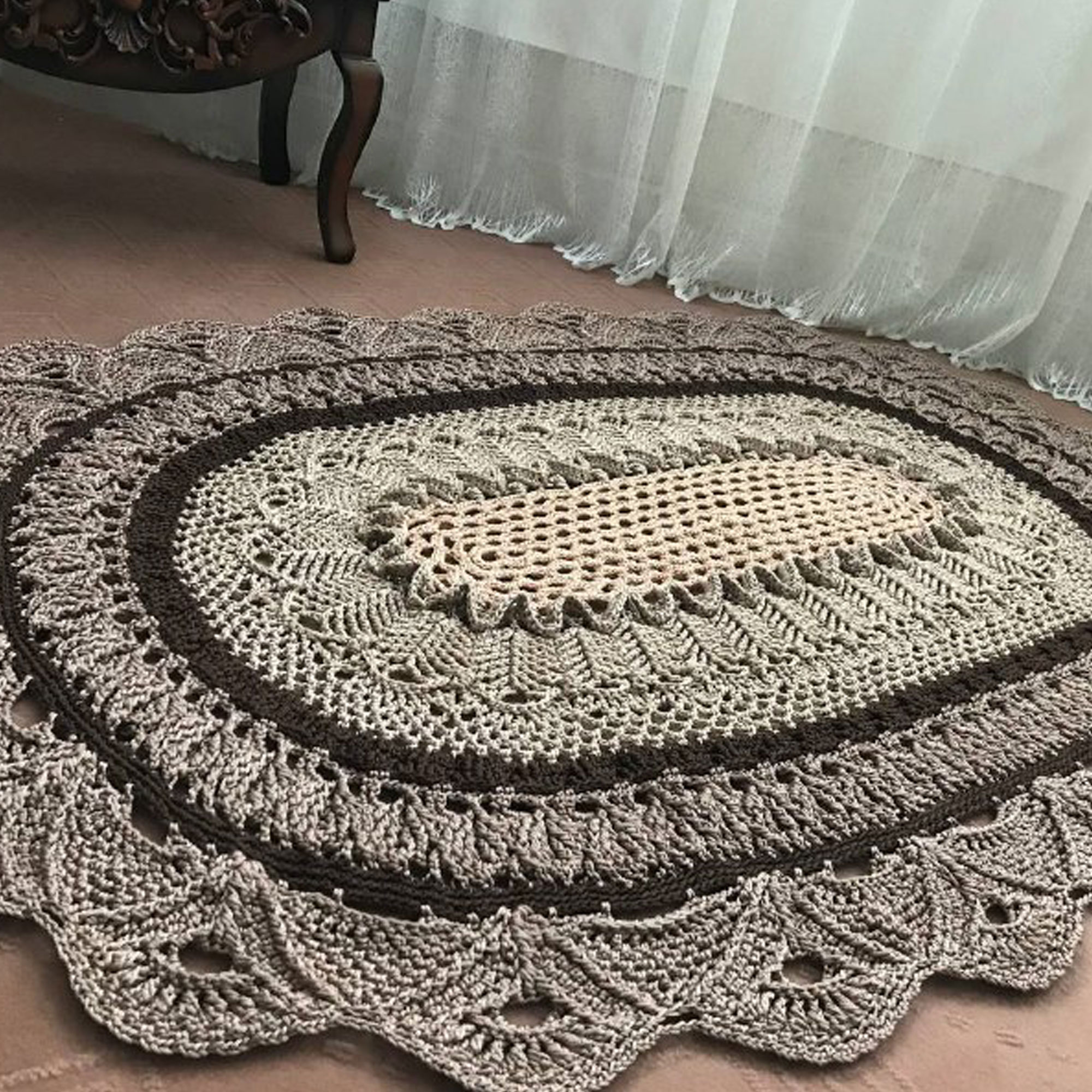 Handgeweven Boho Macramé Vloerkleed – Tavoos Design