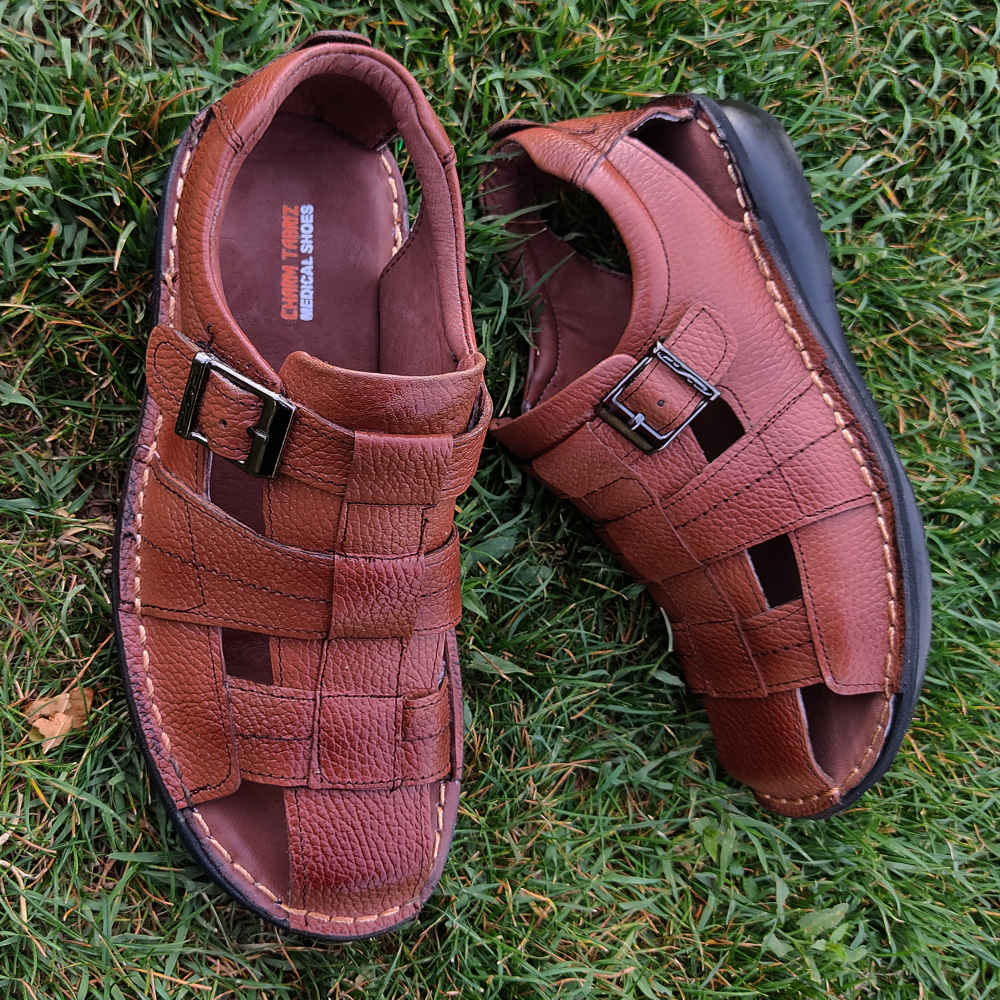 Heren Natuurleren Sandalen – Model Tondar