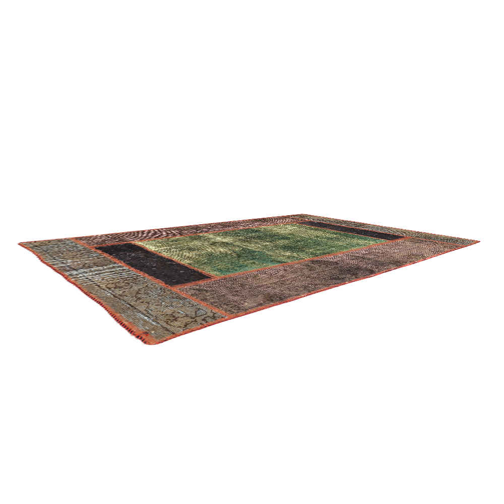Vintage Patchwork Tapijt Baran – Abstract Wol