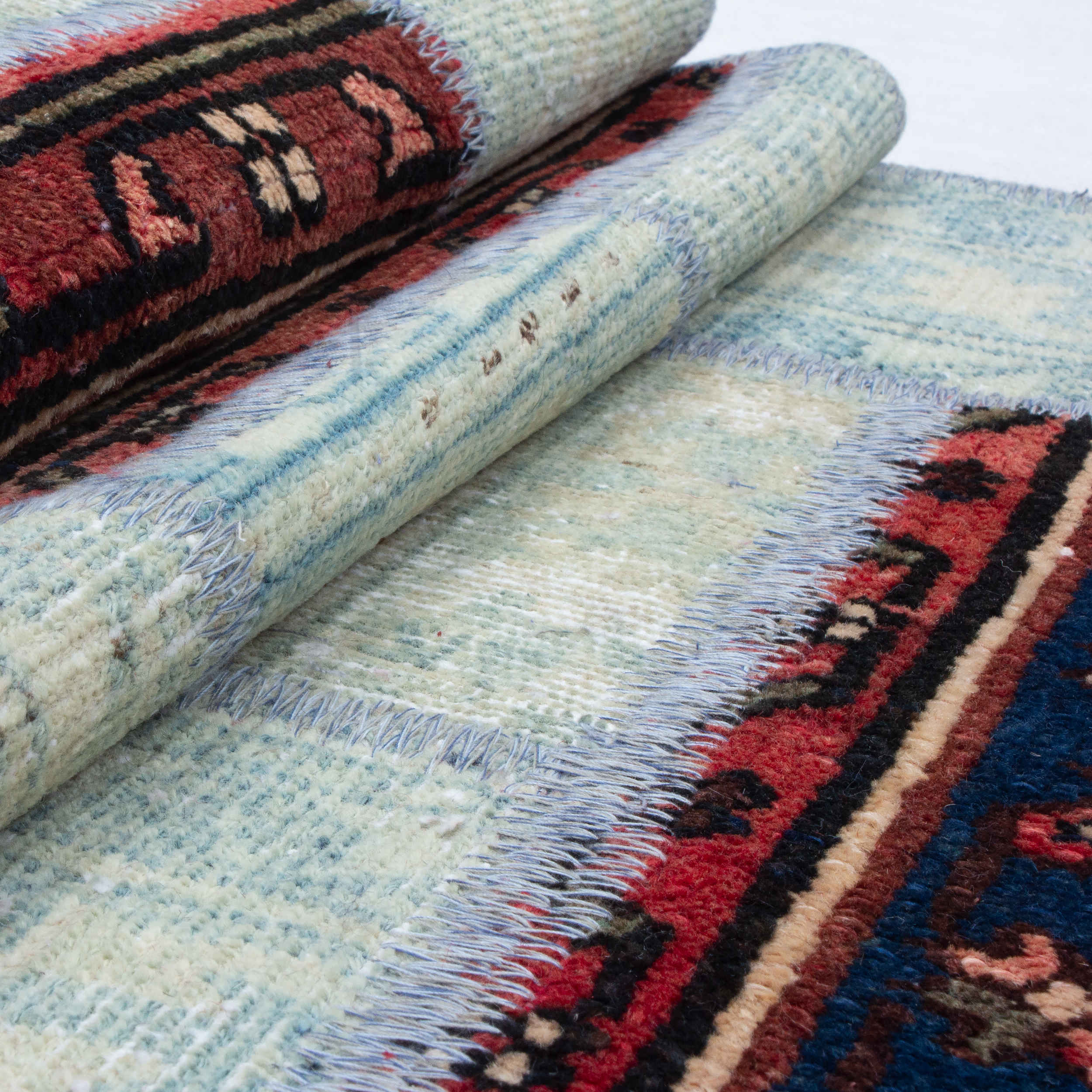 Vintage Patchwork Tapijt Dap – Geometrisch Wol