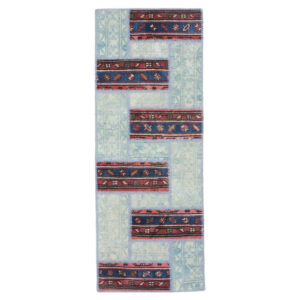 Vintage Patchwork Tapijt Dap – Geometrisch Wol