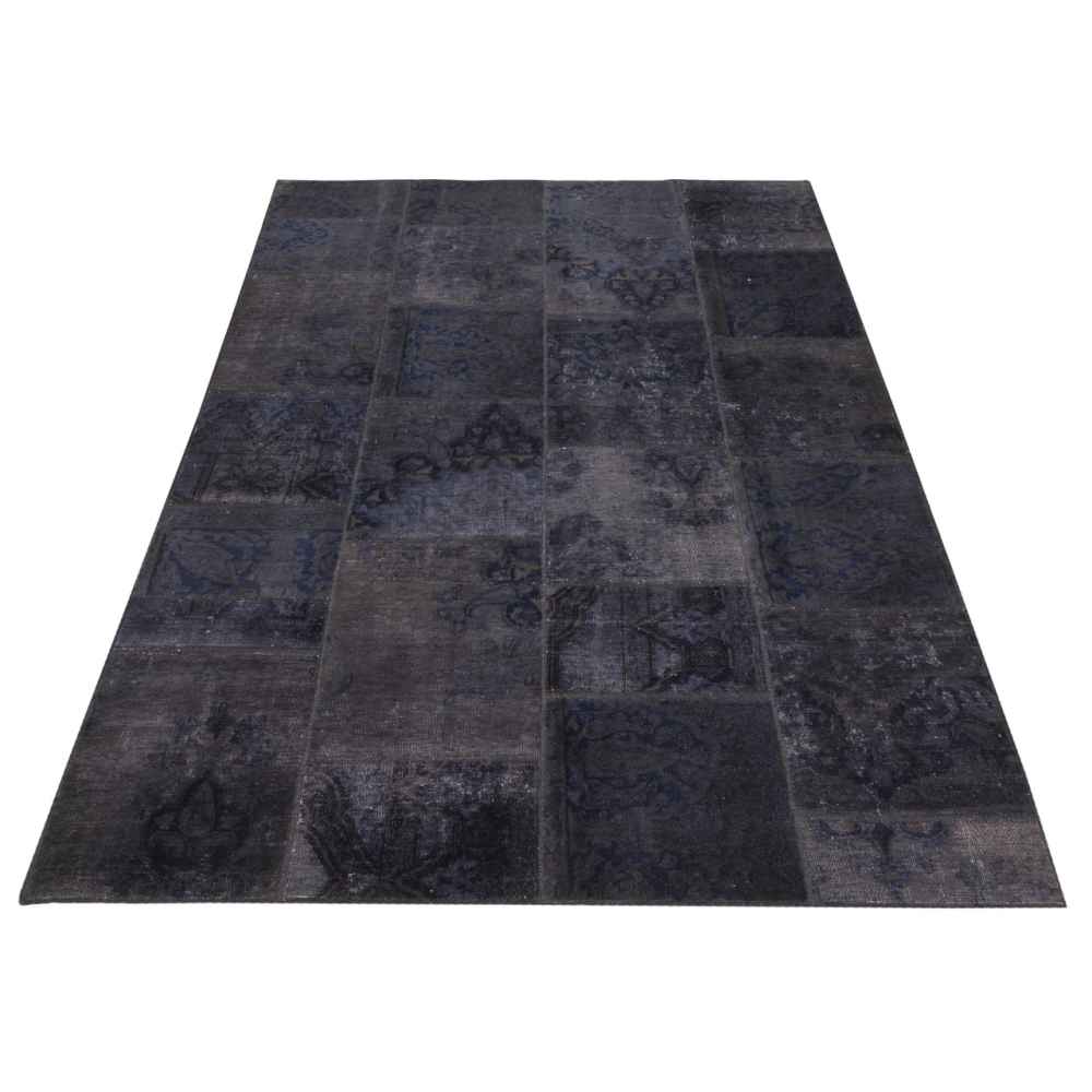 Vintage Patchwork Tapijt Dark – Abstract Wol