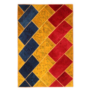 Hedendaags Patchwork Tapijt Elham – Handgeknoopt Wol