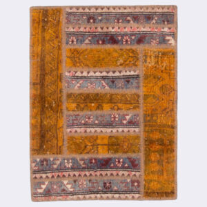 Vintage Patchwork Tapijt Jahan – Geometrisch Wol