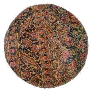 Vintage Perzisch Handgeknoopt Patchwork Tapijt Laya Rond