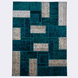 Vintage Perzisch Handgeknoopt Patchwork Tapijt Naein
