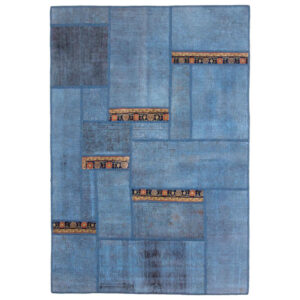 Perzisch Handgeknoopt Patchwork Tapijt – Ocean