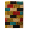 Vintage Perzisch Handgeknoopt Patchwork Tapijt Regenboog