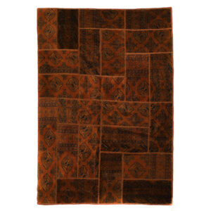 Vintage Patchwork Tapijt Dark Red – Geometrisch