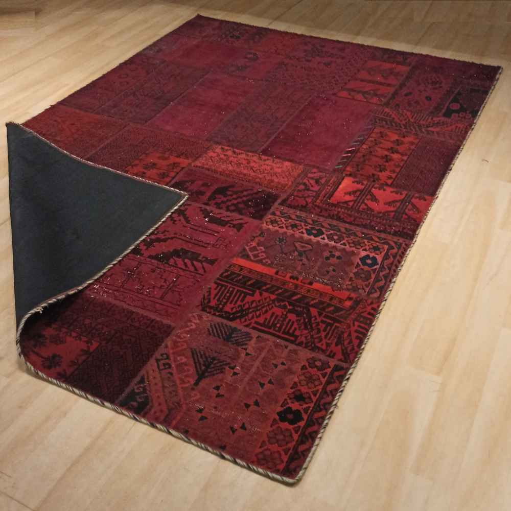 Vintage Perzisch Handgeknoopt Patchwork Tapijt Yaghoot
