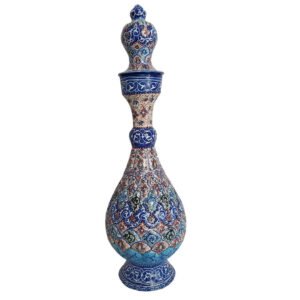 Decoratieve Koperen Fles – Perzisch Minakari Email – Eslimi