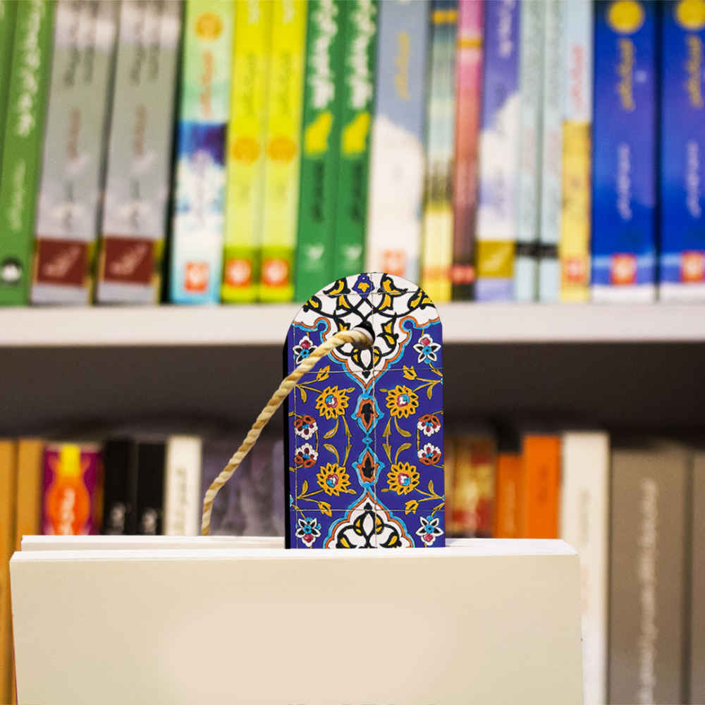Houten Bladwijzer Eslimi – Perzisch Blauw