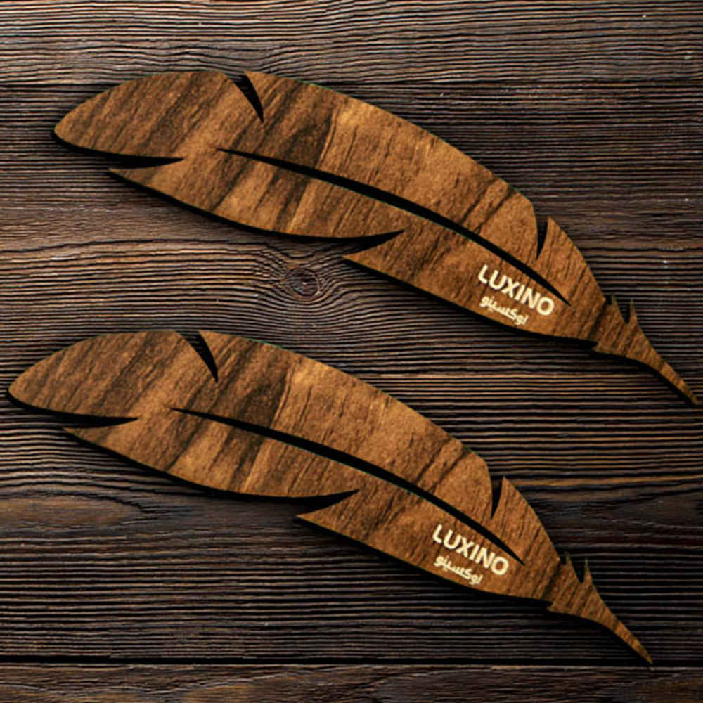 Houten Bladwijzer Veervormig – Set van 2