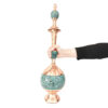 Decoratieve Koperen Fles – Perzisch Handgemaakt met Turkoois Inleg – Ocean