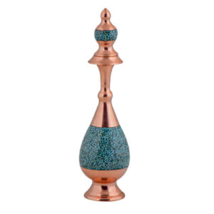 Decoratieve Koperen Fles – Perzisch Handgemaakt met Turkoois Inleg – Shine