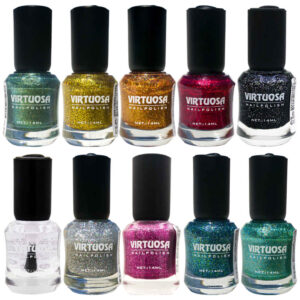 Halal nagellak – glitter finish – Regenboogkleuren (10 stuks)