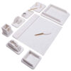 Witte Leren Bureau Organizer Set – 10-delig