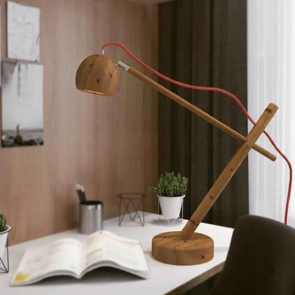 Houten Verstelbare Bureaulamp – Handgemaakt Lupika