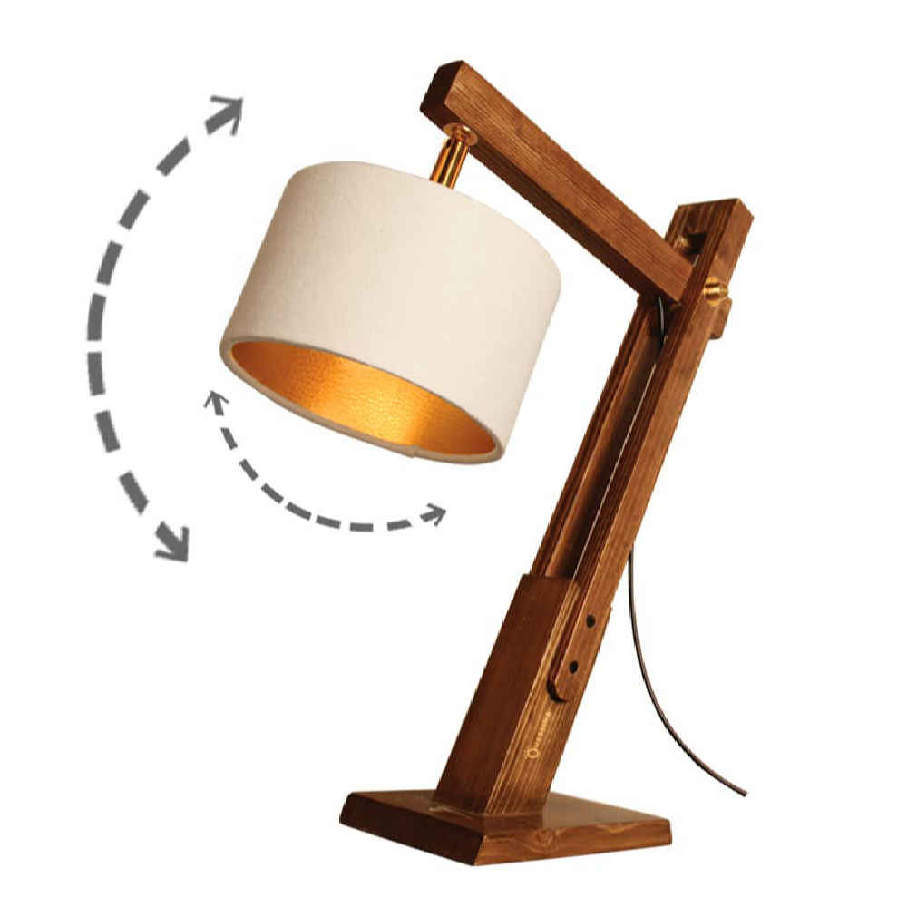 Minimalistische architecturale verstelbare houten bureaulamp