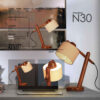 Handgemaakte verstelbare houten bureaulamp N30