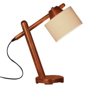 Handgemaakte verstelbare houten bureaulamp N30