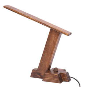 Handgemaakte verstelbare houten bureaulamp P0410