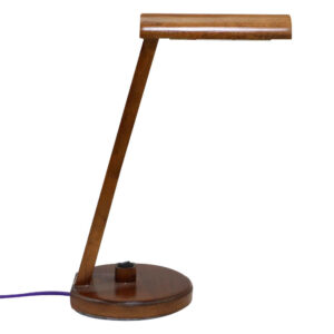 Handgemaakte verstelbare houten bureaulamp – Rond model