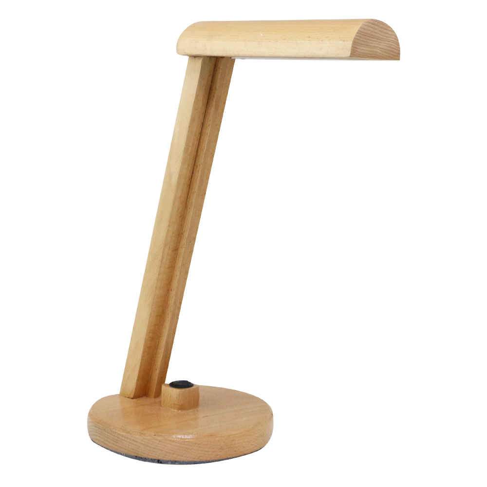 Handgemaakte verstelbare houten bureaulamp – Rond model