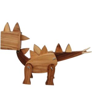Handgemaakte en verstelbare houten bureaulamp – Stego-figuur