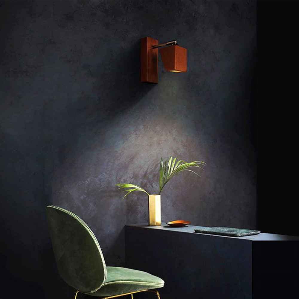 Houten wandlamp in moderne minimalistische stijl – Gezellige esthetiek U5